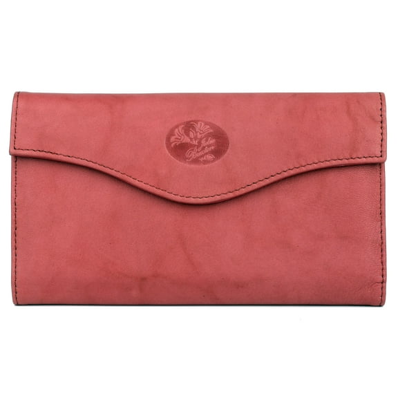 Julia Buxton Women's Heiress Organizer Clutch Leather, Red