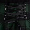 thumbnail image 3 of Womens Casual Dress Distinctive Asymmetrical Lace Up Print O Neck Plaid Dress for Modern Everyday Wear Green XL, 3 of 3