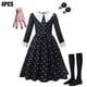 thumbnail image 3 of Disfraz de Halloween para niños y niñas, disfraz de lujo, disfraz de Merlina, Adam, capas góticas, tutú con cinturón, disfraz de fiesta de cumpleaños, 3 of 5