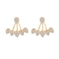 thumbnail image 2 of SmartBy Women Chic Waterdrop Rhinestone Front Back Ear Jacket Piercing Stud Earrings, 2 of 7
