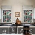 thumbnail image 3 of Kitchen Curtains 36 Inch Short - 3 Panel Set, Rod Pocket Window Curtain, Boho Floral Tribal Style, 100% Polyester for Farmhouse, Kitchen, Cafe, Bedroom, Easy Wash, 3 of 5