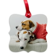 Customizable Photo Metal Ornament, Fancy Brackets