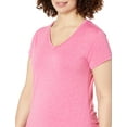 thumbnail image 2 of Hanes Womens Sport Heathered Performance V-Neck Tee, XL, Amaranth Heather, 2 of 5