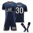 thumbnail image 1 of Nuevo 21/22 Home Kits de fútbol para niños Camiseta de tiras azules Camiseta de fútbol Traje de entrenamiento-21-22 PSG Home Kit Messi 30-2XL BmatwkZeng Bmatwe Jersey, 1 of 1