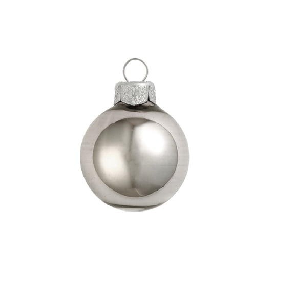 Whitehurst Shiny Finish Glass Christmas Ball Ornaments - 2.75" (70mm) - Silver Smoke - 12ct