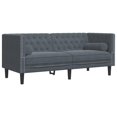 thumbnail image 3 of vidaXL 2 Piece Chesterfield Sofa Set with Bolsters Dark Grey Velvet, 3 of 5