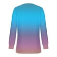 thumbnail image 5 of RXIRUCGD Hauts Décontractés Mode Femme Col Rond Plissé Manches Longues, Bleu Ciel, Taille : S, 5 of 5