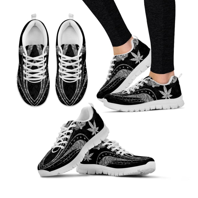 Zapatillas deportivas para mujer 420 con estampado de hojas de marihuana, con cordones, estilo bohemio, cómodas e informales, para fitness