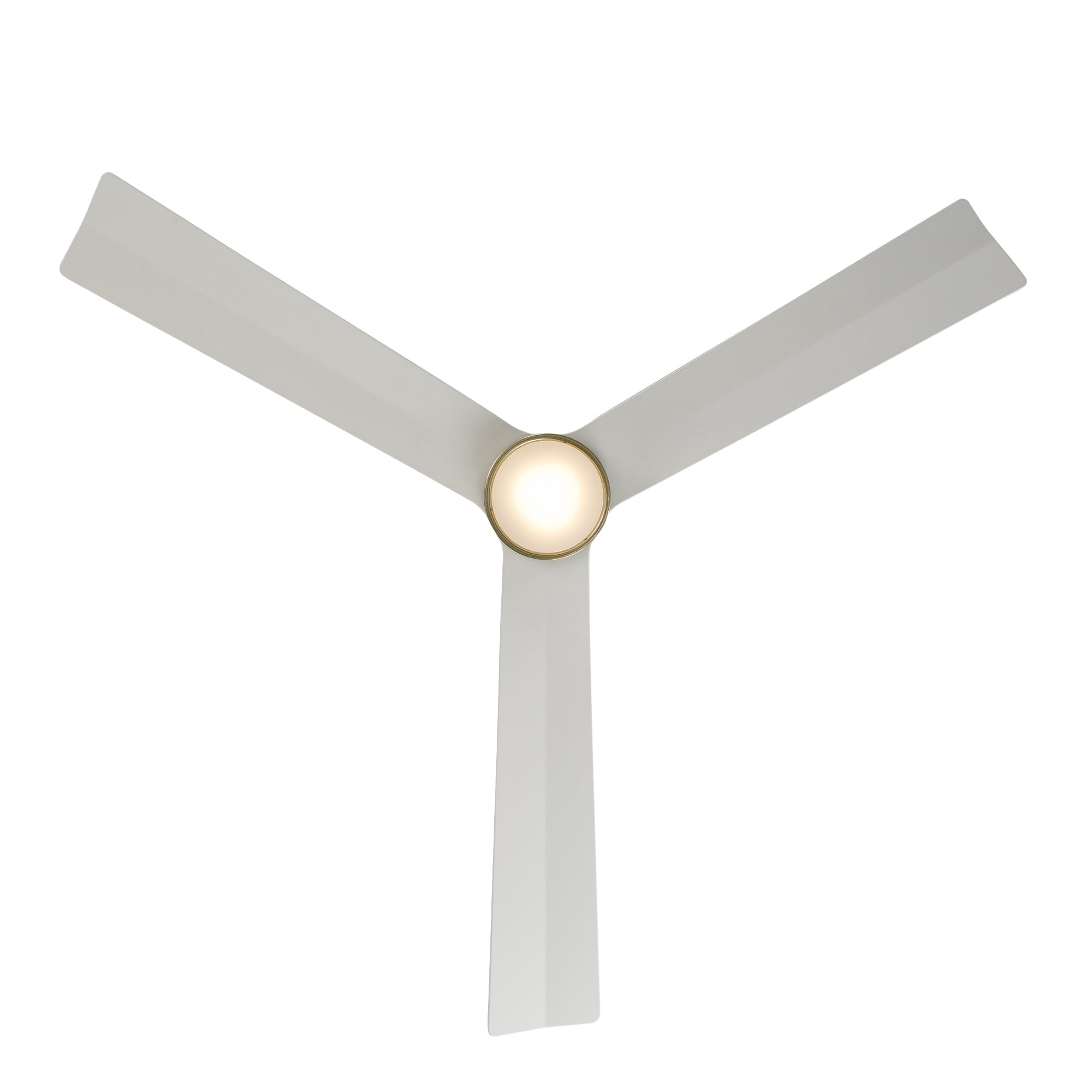 WAC Clean 52" Soft Brass/Matte White Dimmable LED Smart Ceiling Fan with Remote Control