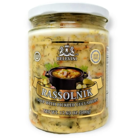 Belevini Rassolnik Soup with Pickled Cucumber Non-GMO, Kosher 17.63 Oz Pack of 1