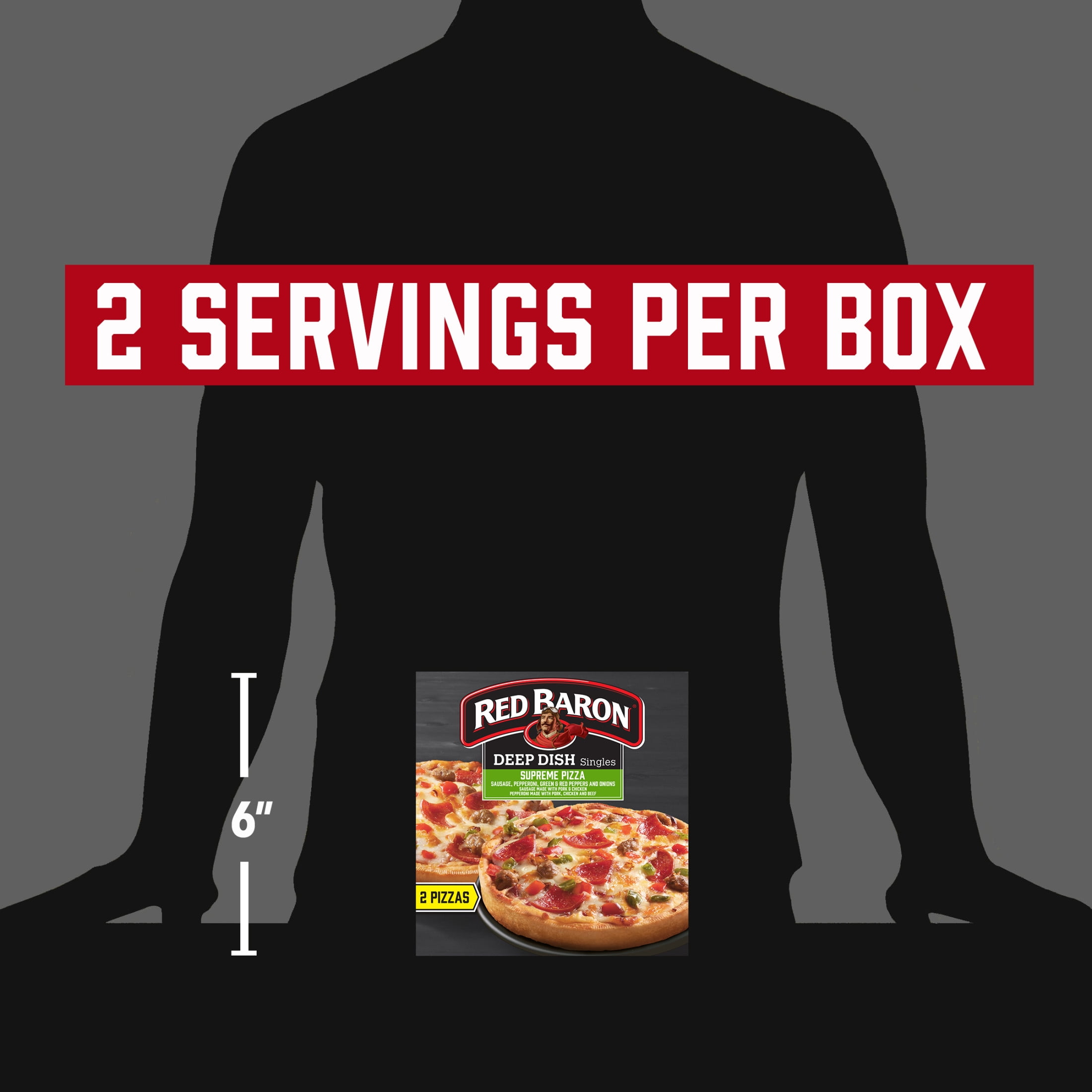 Red Baron Supreme Deep Dish Singles Frozen Personal Pizza, 11.5 oz 2 Pack