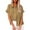 Khaki, variant on Teissuly Women's Tops Fashion Solid Button Shirt Female V-Neck Loose T-shirt Blouse Tops