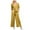 Yellow, variant on Ausyst Wide Leg Jumpsuits for Women Solid Pocket Romper Short Sleeve V-neck Belt Loose Overalls Cotton And Linen Jumpsuit Summer Baggy Rompers Clearance