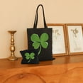 thumbnail image 2 of COMIO Initial Canvas Tote Bag for Women Four Leaf Clover Heart Tee 2 Pcs Canvas Tote Bags Cute Aesthetic Tote Bags with Zipper Black, 2 of 8