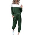thumbnail image 2 of Pyhlmscde Women's Two Piece Outfit Long Sleeve Crewneck Pullover Tops And Long Pants Sweatsuits With Sweatpants, Women Sweater Sets 2 Piece Outfits, Suits For Women, Womens Set, 2 of 2