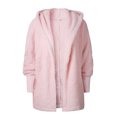 thumbnail image 4 of IROINNID Women's Cardigan Coat Shearling Coat Solid Color Long Sleeve Leisure Autumn/Winter Cardigan Plush Jacket Tops, Pink, 4 of 6