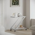thumbnail image 4 of Christopher Knight Home Caraway Modern Iron and Glass 2 Tier Bar Cart, Silver, 4 of 10