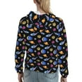 thumbnail image 7 of Kdxio Whales In Space Print Womens Oversized Hoodies Sweatshirts Hooded Pullover Tops Sweaters Casual-Small, 7 of 7