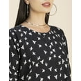 thumbnail image 4 of Moomaya Womens Printed Round Neck With Button Placket Long Summer Tunic Top, 4 of 8
