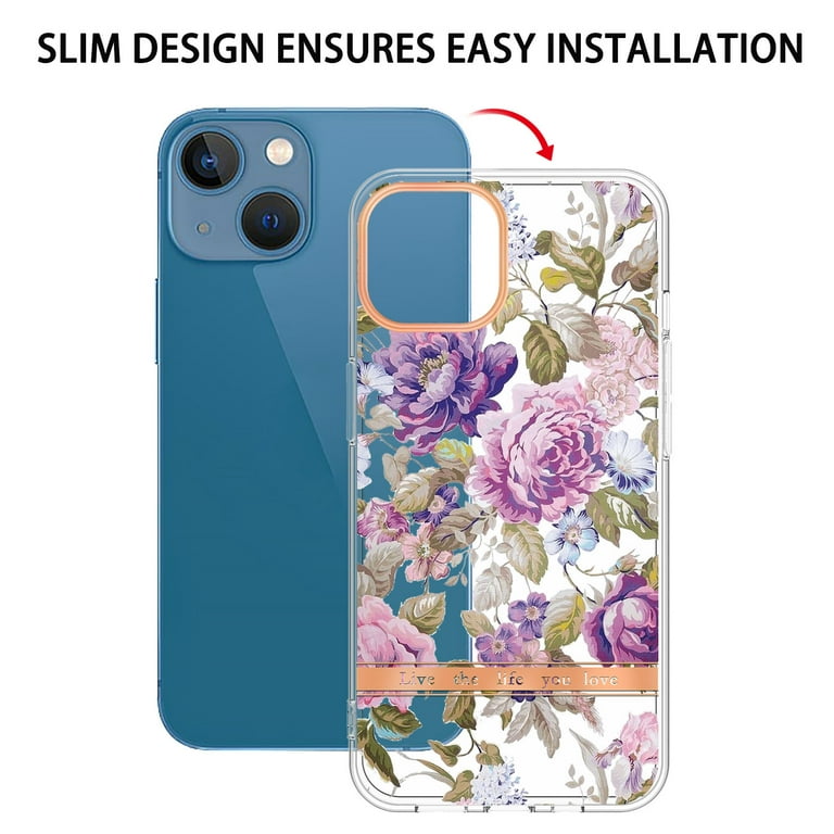 Allytech iPhone 13 mini Case Clear, Flower Series Flexible TPU Silicone  Clear Back Cover Shockproof Drop Protection Anti-yellow Scratch Resistant Case  Cover for Apple iPhone 13 mini, Peony - Walmart.com