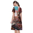 thumbnail image 2 of Bixox Robe d'Été à Manches Courtes pour Femmes Robe Ample Longueur Genou avec Poches-Conte de Fée-Monde-avec-Délicieux-Candy, 2 of 7