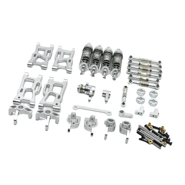 Vogacara 29 piezas de repuesto de actualización de Metal para Wltoys 144001 144002 RC Buggy Crawler Silver Type3 NO3