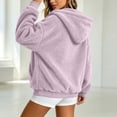 thumbnail image 5 of Ghalytn Women's Sherpa Fleece Zip Up Hoodie Jacket, Oversized Long Sleeve Hooded Coat with Pockets, 5 of 7