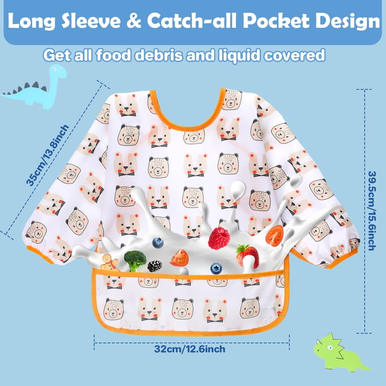 Lictin Long Sleeve Waterproof Baby Bibs, 5-Pack photo 7