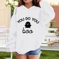 thumbnail image 2 of Zylarhe Halloween Sweatshirts for Kids Girls Hoodies Sweatshirts Stylish Print Pullover Halloween Long Sleeve Hooded Pocket White 6-7 Years, 2 of 4