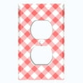 thumbnail image 2 of Metal Light Switch Wall Plate Outlet Cover (Pastel Red Gingham Picnic Wallpaper- Single Duplex), 2 of 2