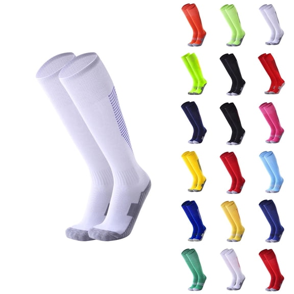 Miaoju Soccer Softball Baseball Football Socks School Crew Dress Socks for Youth Kids Boys and Girls Ages 4 to 16 Knee High Sport Athletic Socks, White3 One Size