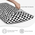 thumbnail image 4 of King Pillow Cases Standard Size - Creative checkered black white Soft Envelope Closure Microfiber Block Print Pillow Cover, Wrinkle Stain Resistant Travel Pillow Covers Standard Size 20x36in, 4 of 7