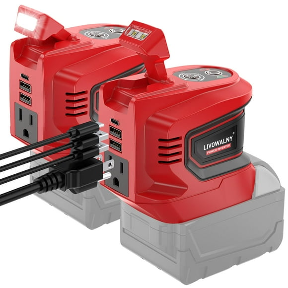 Inversor de corriente LIVOWALNY de 200 W, 18 V a 110 V-120 V con 2 USB y 1 AC