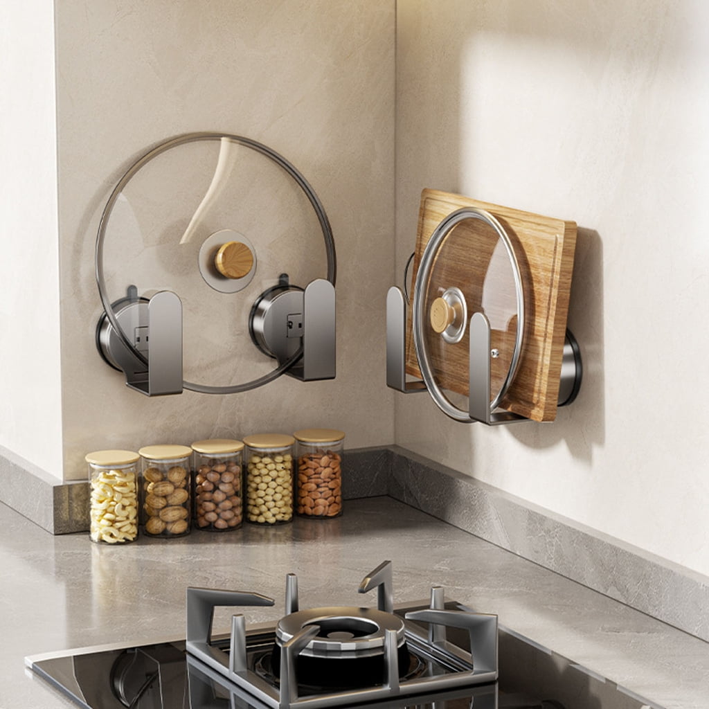 Space Saving Magnetic Kitchen Board Rack Wall Mounted Suction Cup Plan Rustproof ABS Substance For Bowls Kettles And Utensils