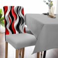 thumbnail image 2 of Stretch Chair Covers Set of 4, Abstract Wave Line Universal Fit Elastic Decorative Dining Chairs Slipcovers for Wedding, Banquet, Black Red White Gray Stripe, 2 of 6