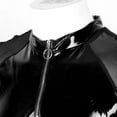 thumbnail image 6 of Men Shiny Leather T-Shirt, Glossy PVC Leather, Transparent Mesh, Plus Size Latex Short Sleeve Coat for Male, 6 of 6