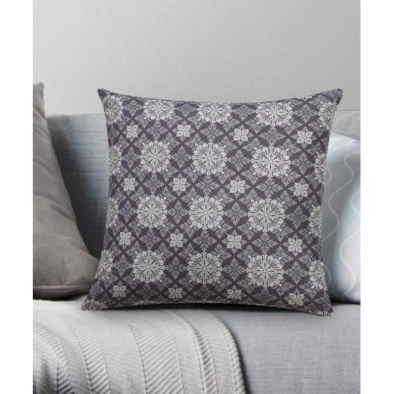Mandala Lattice Decorative Pillow 18x18 Grey