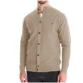 thumbnail image 2 of UVEASISHA Knit Cardigan Sweaters for Men Button Down Casual Stand Collar Pullover Sweater Lightweight Fashion Open Front Cardigans Fall Thin Knitted Jacket Beige XL, 2 of 6