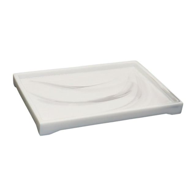Bandeja de tocador de imitación de mármol, regalo de inauguración de la casa de resina, almacenamiento para bañera Blanco