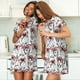 thumbnail image 4 of Fotbe Monkey Bata de Dormir para Mujer con Estampado, Camisón de Algodón de Manga Corta, Ropa de Dormir Casual, 4 of 6
