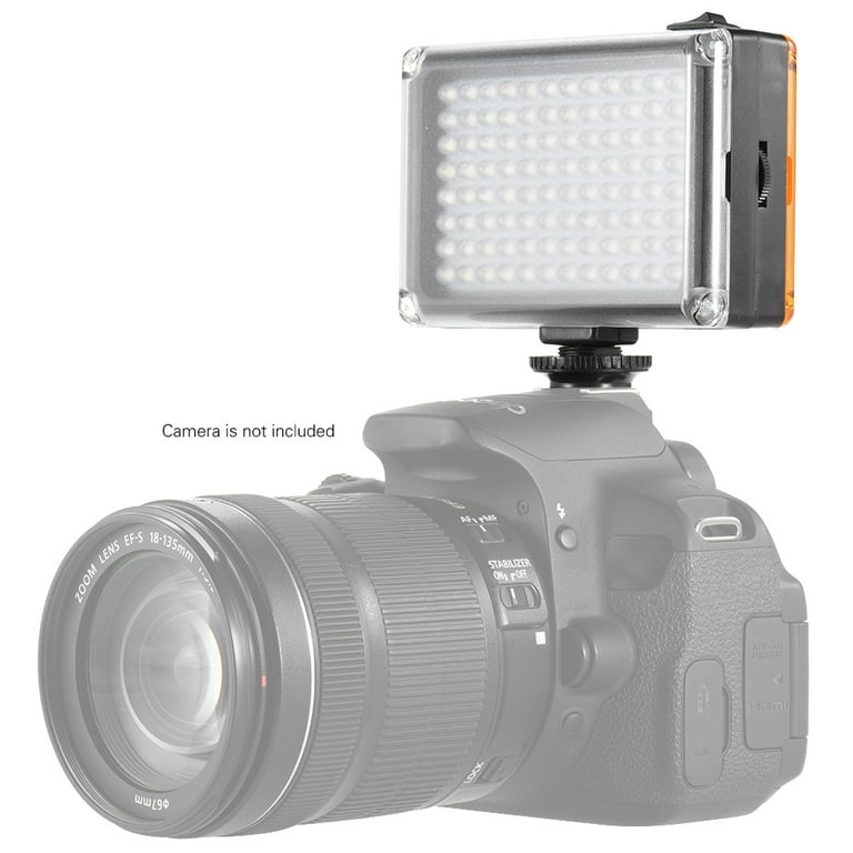 Andoer AD-96 Mini Portable On-camera LED Video Fill-in Light Panel 5500K /  3200K CRI85+ with White & Orange Filters for Canon Nikon Sony DSLR Camera