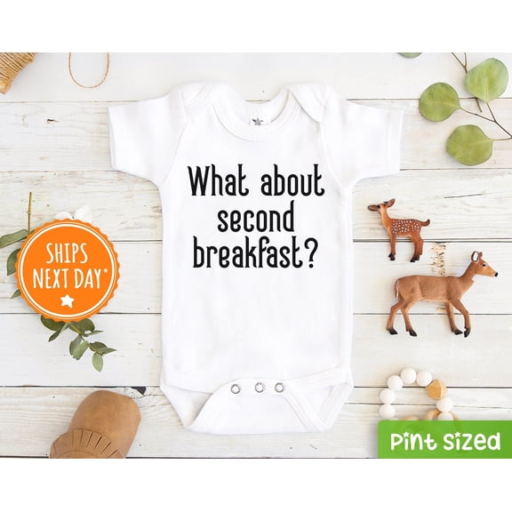 What About Second Breakfast Baby Onesie, Cute Hobbit Bodysuit, Funny Lotr Baby Onesie, Fantasy Cute Baby Onesie, BABY BODYSUIT LAT 4424