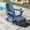 Blue, variant on SERWALL Adjustable Folding Adirondack Chair with Footrest & Dual Cup Holders, HDPE Foldable Multifunctional Adirondack Chair with Ottoman for Patio, Outdoor, Garden, Black