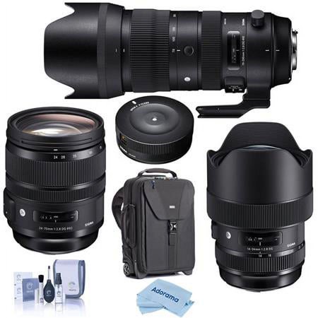 UPC: 0192223147362 | 14-24mm  24-70mm  70-200mm f/2.8 3-Lens Kit for Nikon F  Bundle with USB Dock  Think Tank Airport Takeoff V2.0 Rolling Backpack  Cleaning Cloth