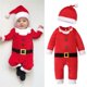 thumbnail image 1 of Peleles para niños y niñas, disfraz de Año Nuevo para bebés, monos rojos de Papá Noel y sombreros, 2 uds., trajes de algodón para recién nacidos de 0 a 24 meses, 1 of 3