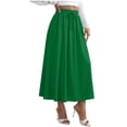 thumbnail image 3 of Lenago Skirts for Women Summer Solid Color Loose High Waist A-line Half Body Elastic Waist Drawstring Skirt, 3 of 8