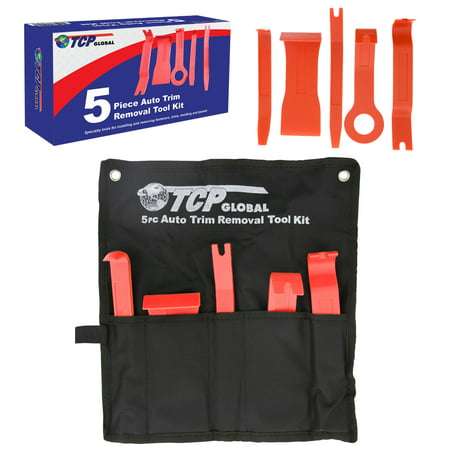 5 Piece Auto Trim Removal Tool Kit - Specialty Tools For Installing and Removing Fasteners, Trims, Molding & (Best Windshield Removal Tool)