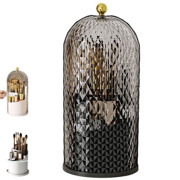 2026 new Concealed Toothbrush Holder, Rotating Bathroom Organizer Countertop, Toothbrush Holders with Cover