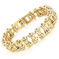 thumbnail image 2 of Cadena de acero inoxidable para motociclista Yashi dorado y plateado modelo 8145, 2 of 4