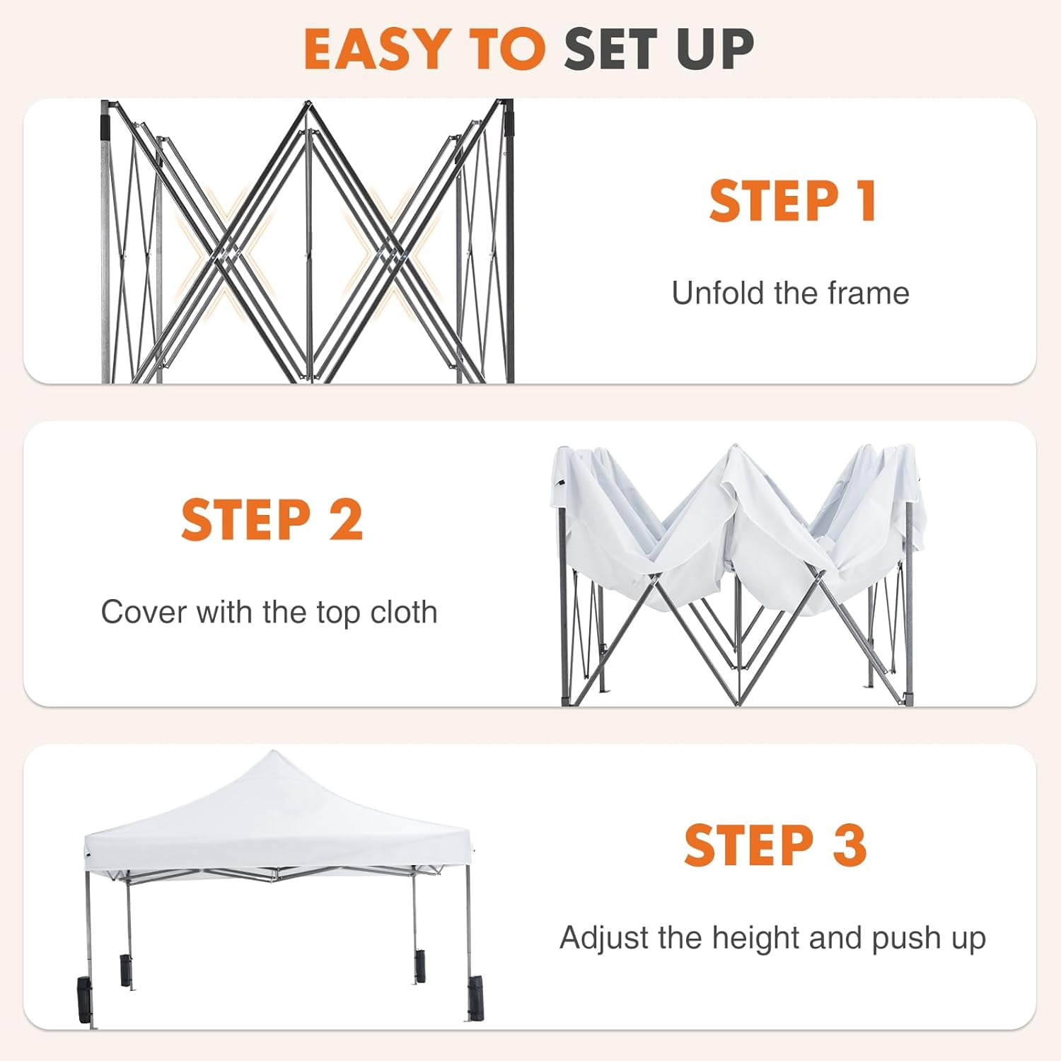 Bigleap Canopy Tent 10x10 Pop Up Canopy Heavy Duty Canopy Tents for Parties Backyard Waterproof Portable Tent Pop Up Shade Canopy with Sand Bags, White